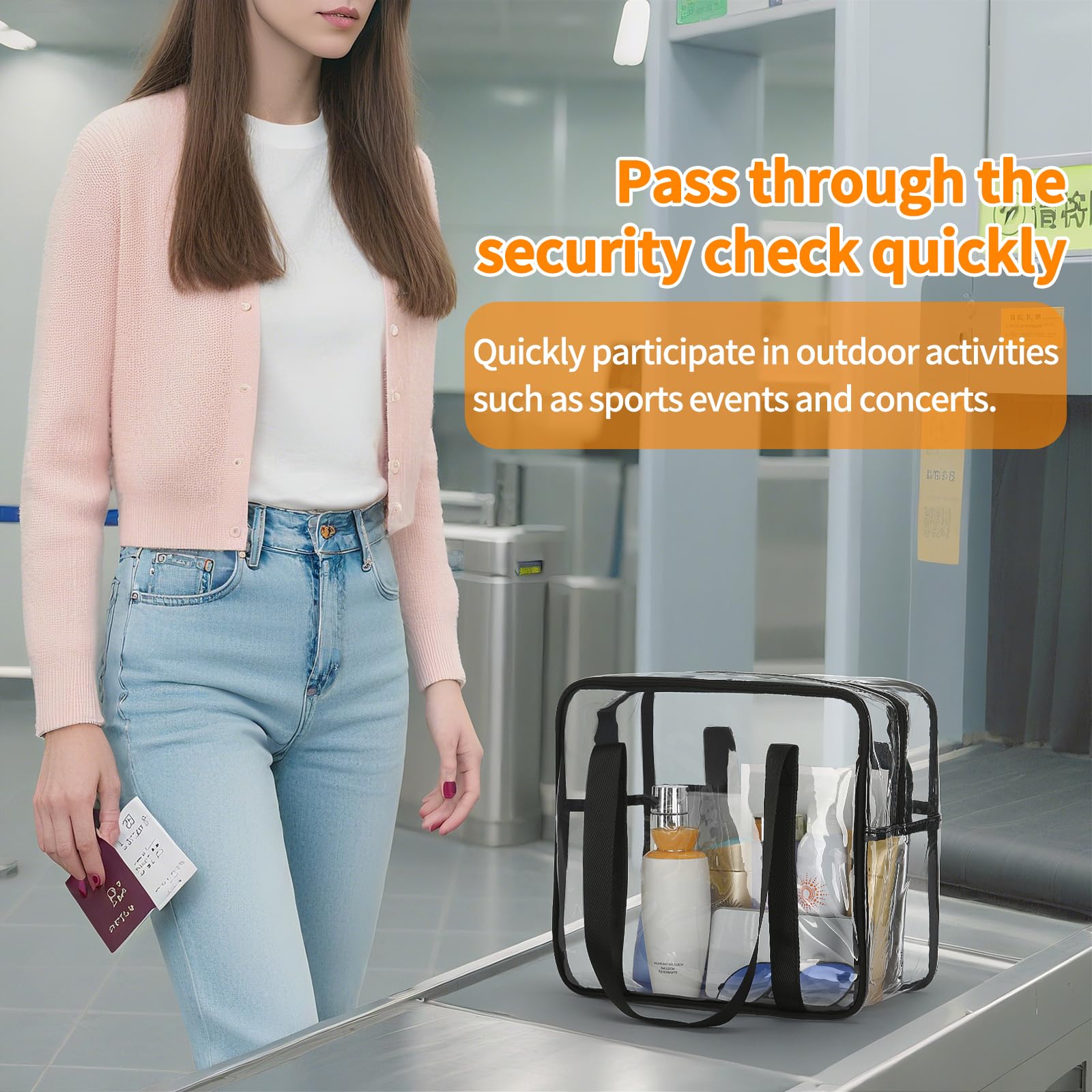 HAOGUAGUA bolsa transparente para viajes, gran capacidad para cosméticos y diarios