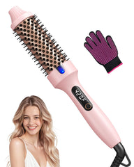 Haokoo cepillo termico blowout 1.5 pulgadas en uso para brillo duradero.