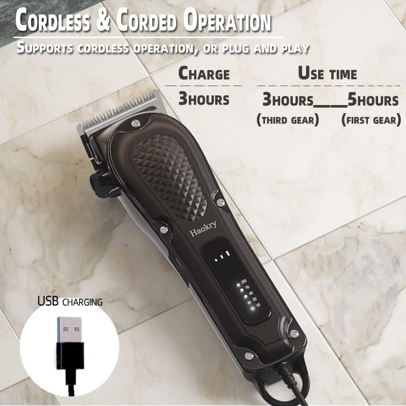 Haokry cortapelos con velocidades ajustables para diferentes grosores de cabello