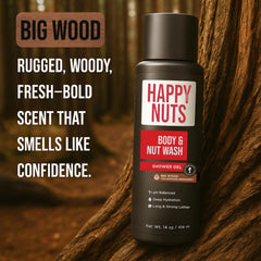 HAPPY NUTS Big Wood: aroma a sándalo que perdura durante el día.