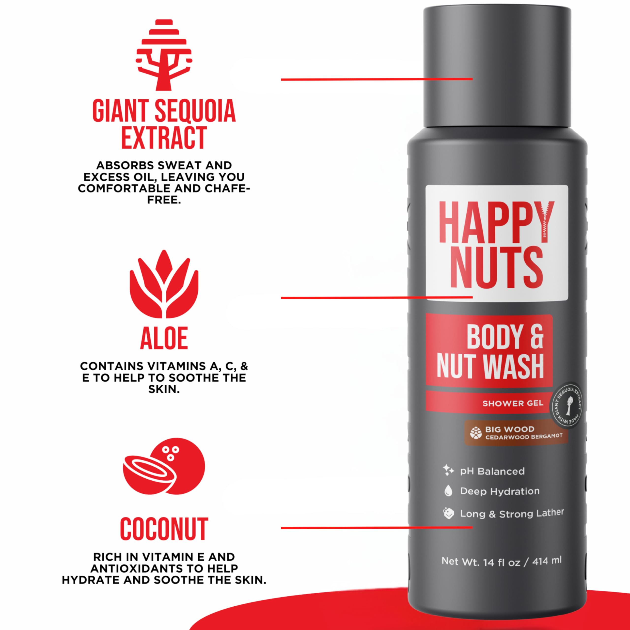 HAPPY NUTS Big Wood: aroma de vetiver para sensación vigorizante.