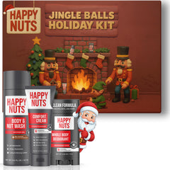 Caja regalo de Happy Nuts para sorpresa navideña de cuidado masculino.