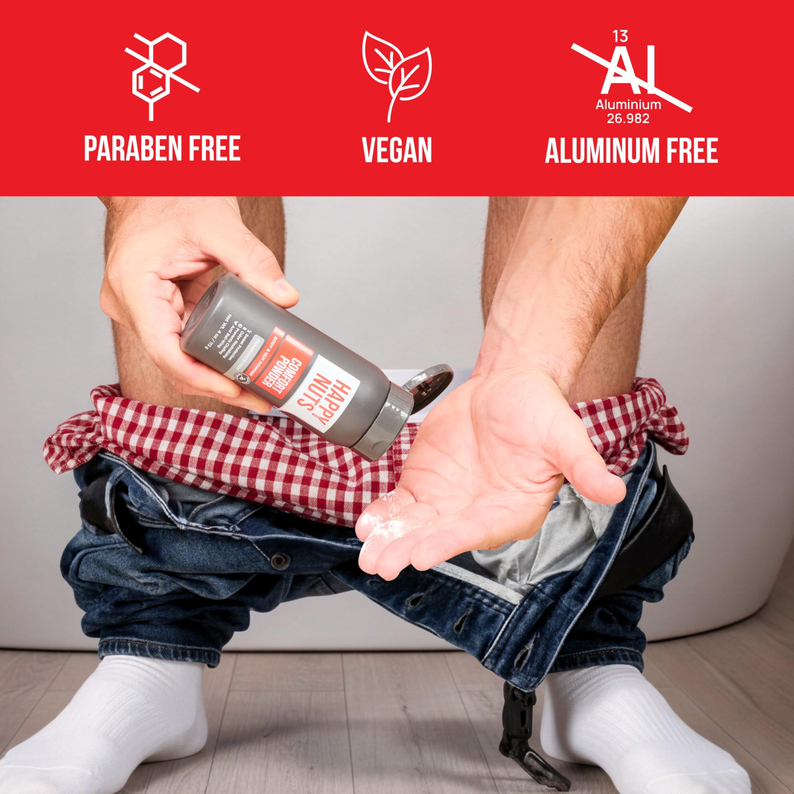 HAPPY NUTS Comfort Powder contiene ingredientes limpios para piel sensible.
