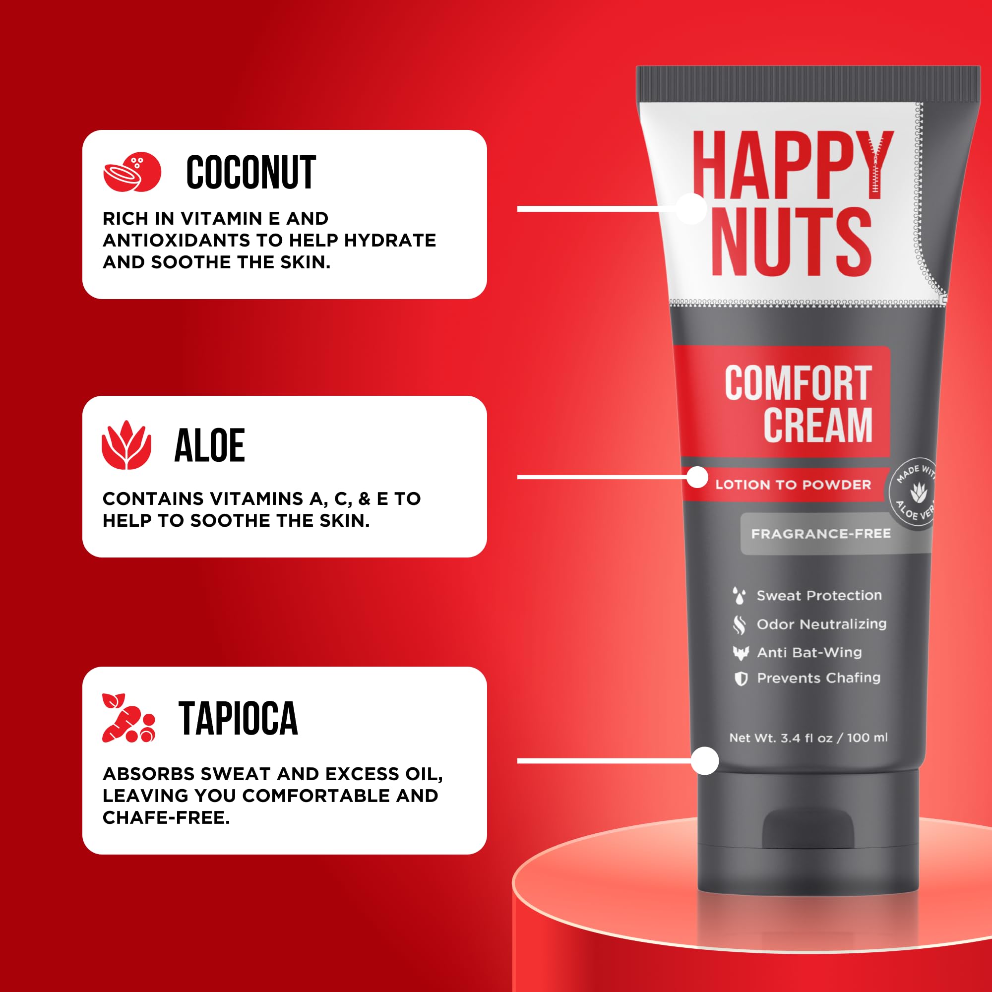 Pack de dos HAPPY NUTS Comfort Cream sin aluminio para uso diario