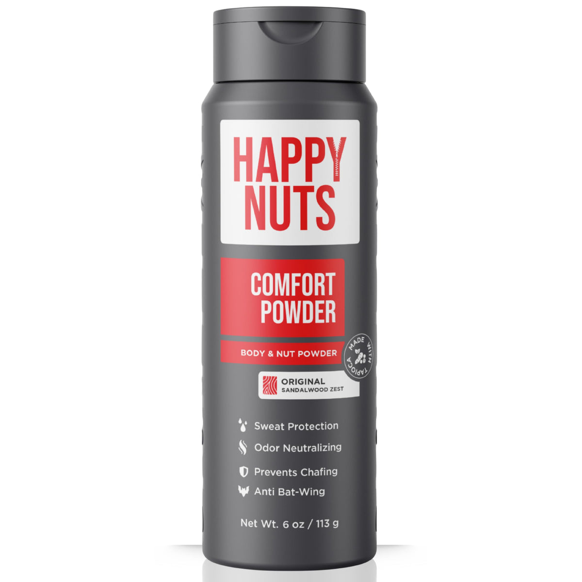 HAPPY NUTS en polvo: bote visto para control diario del sudor.