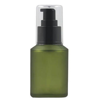Happyupcity botella verde 60ml de vidrio para cosméticos líquidos, uso diario.
