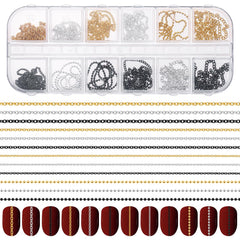 Cadenas Hariendny en dorado para uñas con acabado suave y duradero.