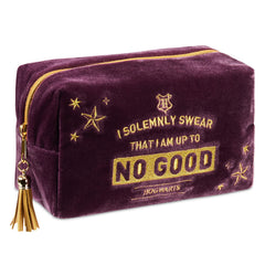 Harry Potter bolsa maquillaje de terciopelo púrpura para uso diario.