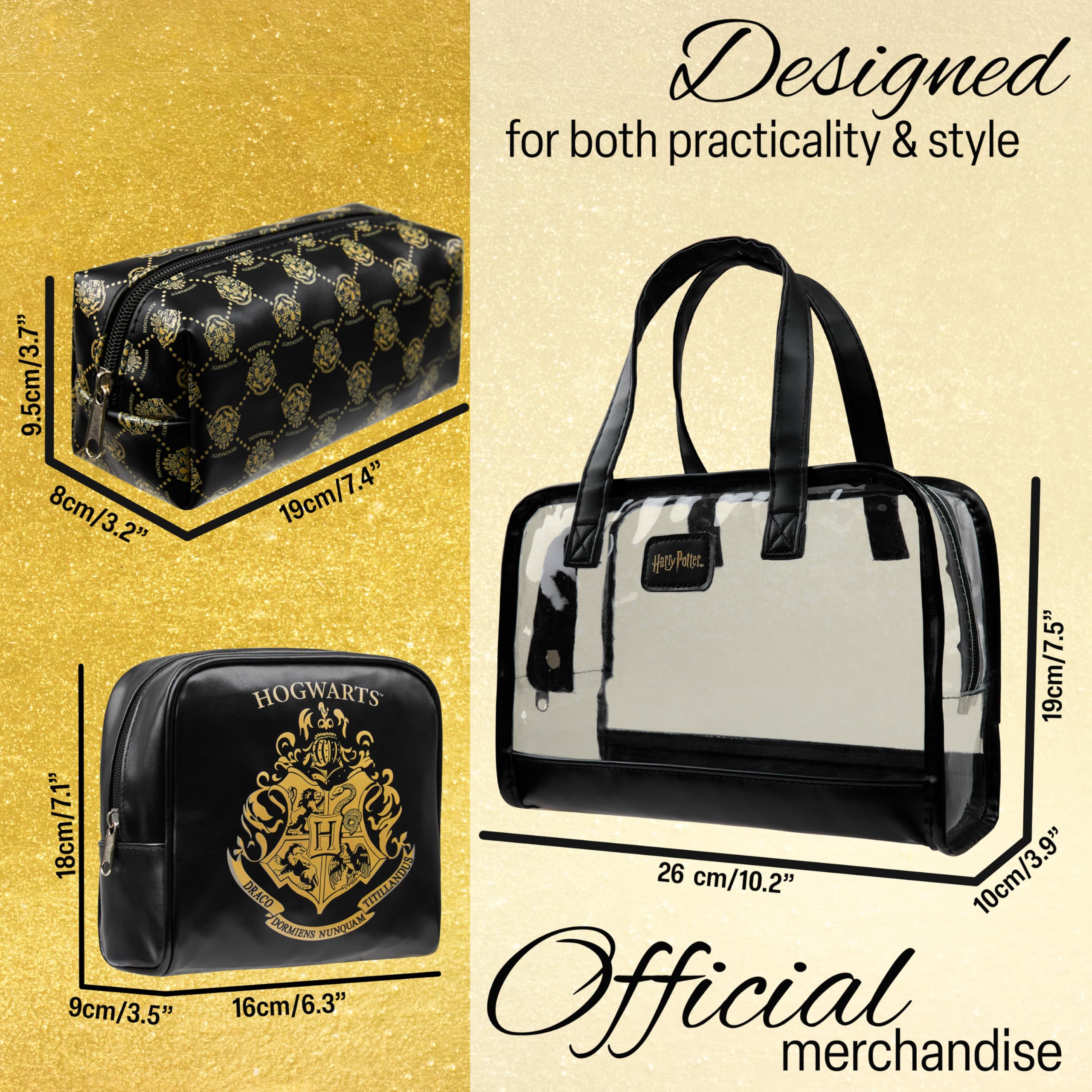 Harry Potter conjunto bolsos viaje 3 piezas para organización diaria.