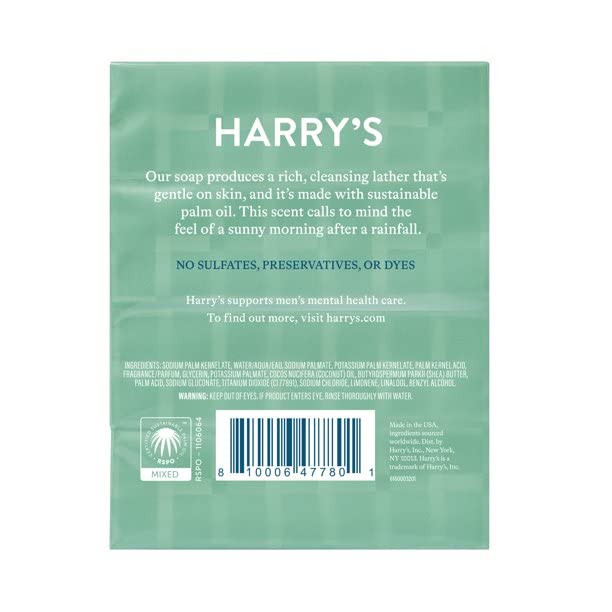 Harry's barra jabón para hombre con espuma cremosa, sin sulfatos
