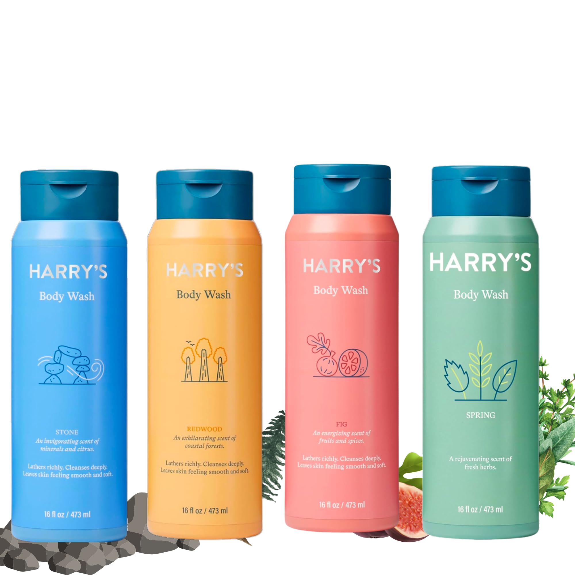 Harry's gel de ducha Redwood en botella, aroma duradero para la mañana