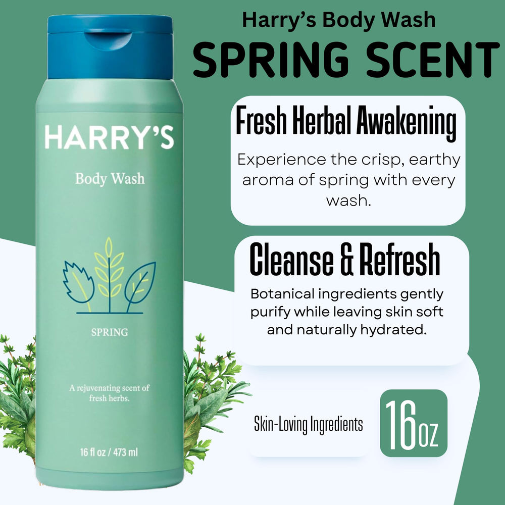 Harry's gel de ducha variedad, pack de 4 frascos, opción de regalo práctico