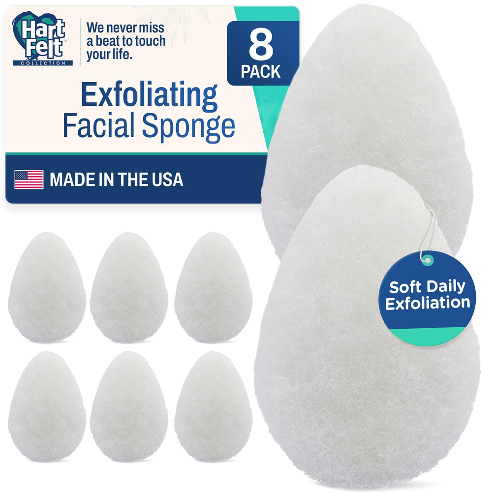 HartFelt ocho unidades, forma de gota para la cara, limpieza suave y exfoliación diaria.
