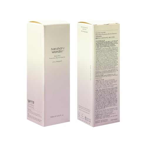 Soin quotidien HARUHARU Wonder Black Rice Probiotics Barrier Essence pour peau douce et hydratée.