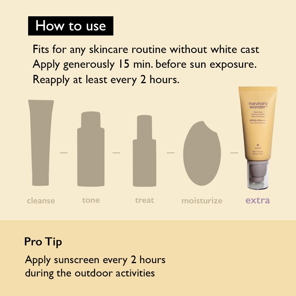HARUHARU Wonder Black Rice Sunscreen envase vegano y libre de crueldad para una rutina ética.