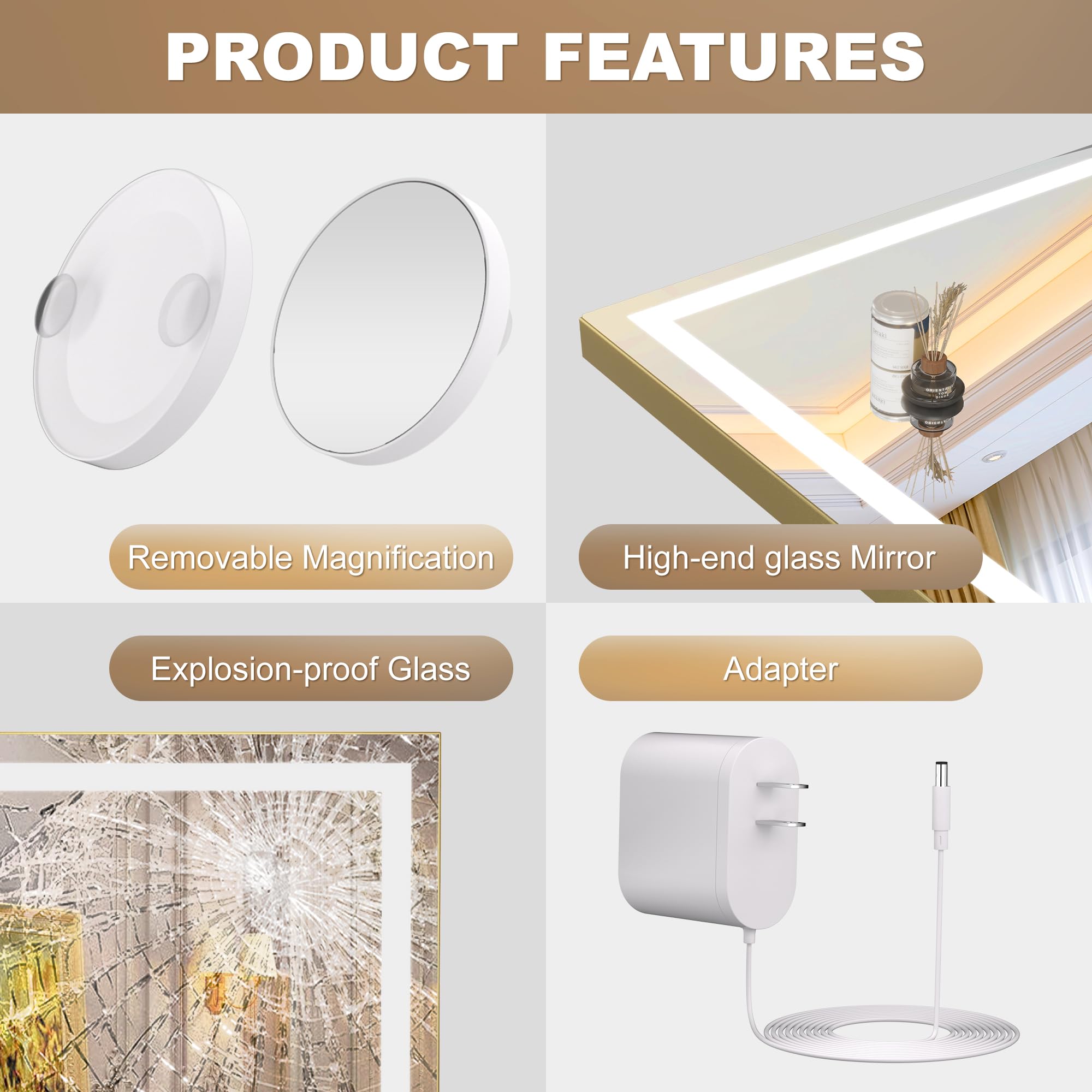 Hasipu miroir lumineux pour routines beauté du soir.