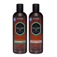 Champú HASK Árbol de Té Romero, botella destacada y sensación vigorizante.