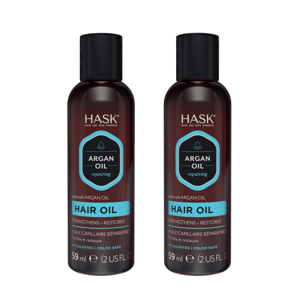 Aplicación en cabello seco con HASK Argan Repairing para acabado liso