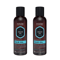 Aplicación en cabello seco con HASK Argan Repairing para acabado liso