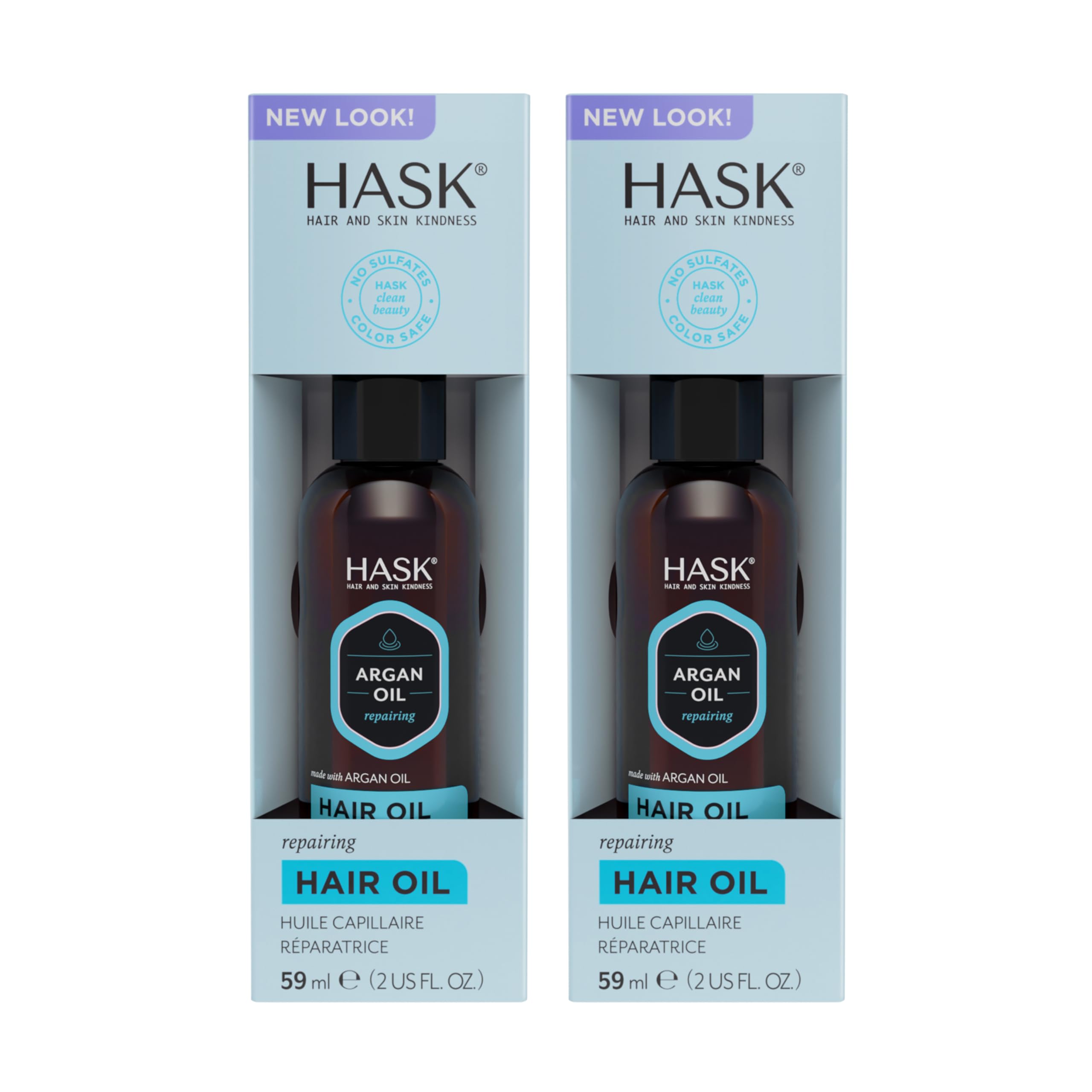 Botella de HASK Argan Repairing con aceite ligero para brillo