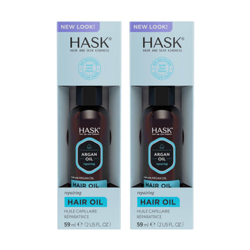 Botella de HASK Argan Repairing con aceite ligero para brillo