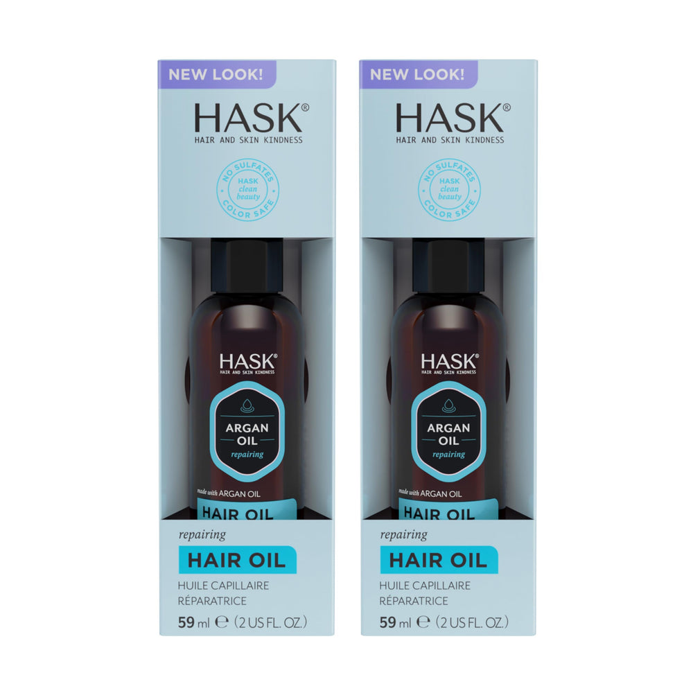 Botella de HASK Argan Repairing con aceite ligero para brillo