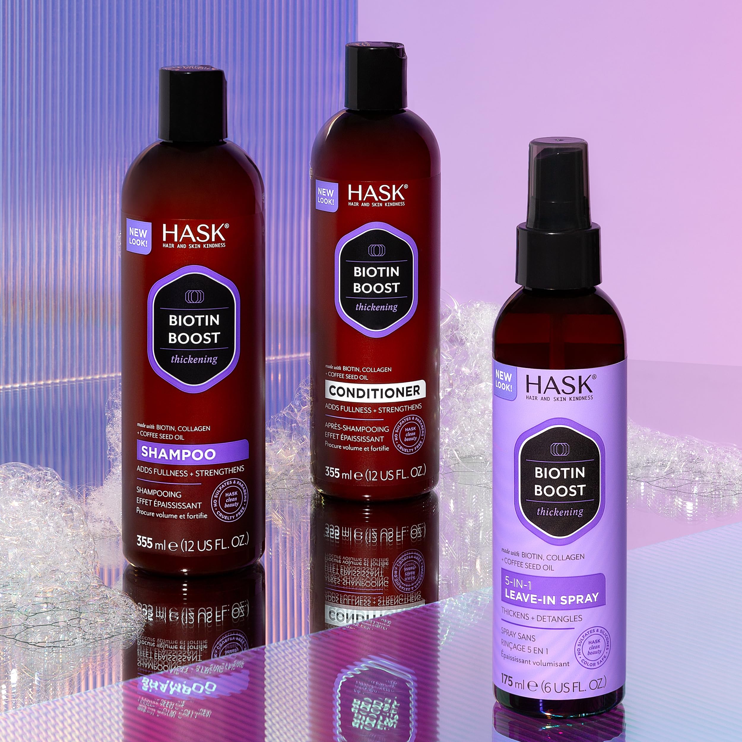 HASK Biotin Boost textura cabellera: mayor volumen visible y movimiento natural
