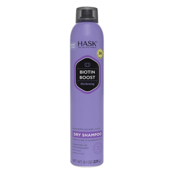 HASK Biotin Boost thickening dry shampoo bottle front for instant root volume