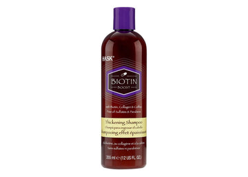 HASK Biotina Impulso Engrosante Champú en botella para volumen del cabello.