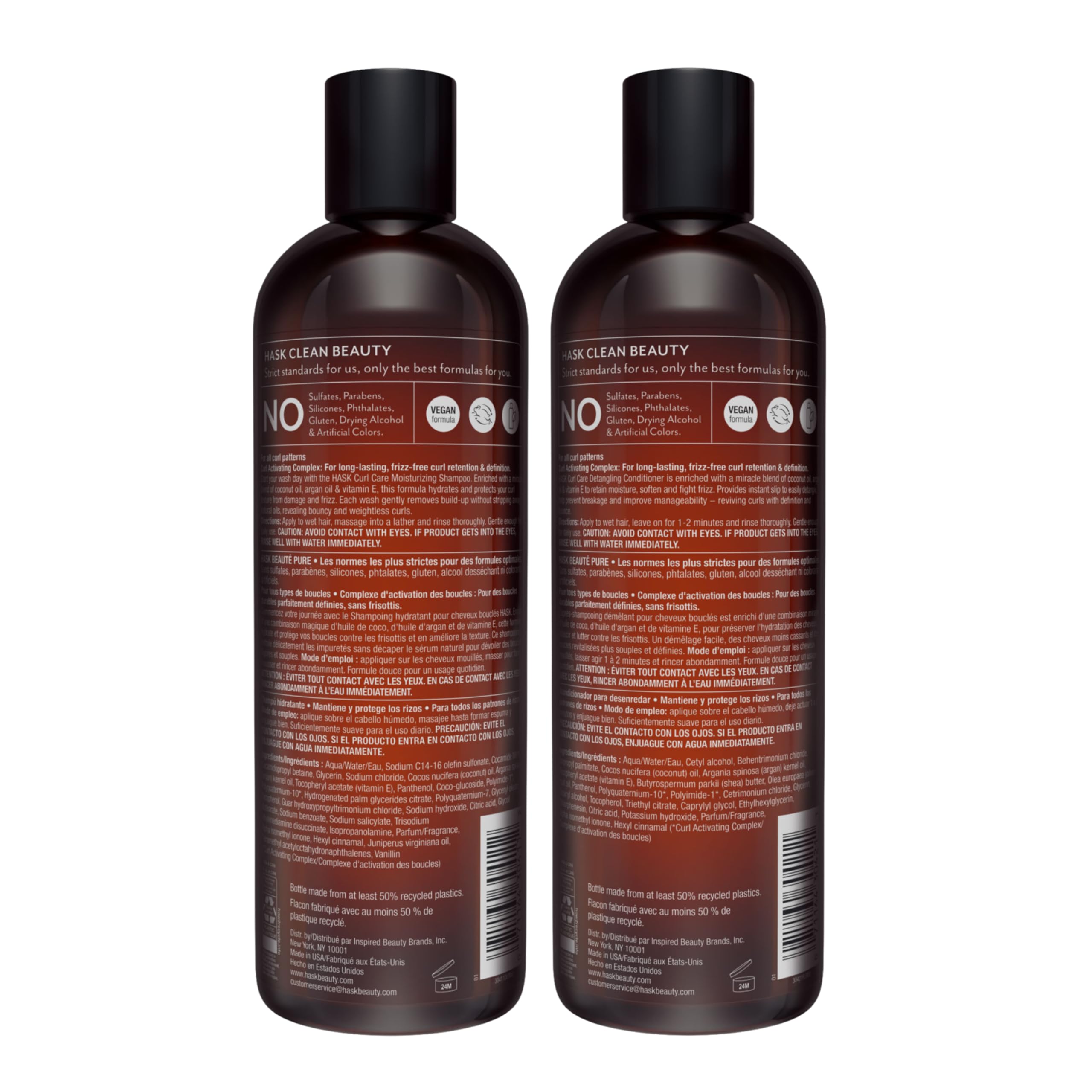 HASK acondicionador 340 g, brillo natural y rizos definidos.