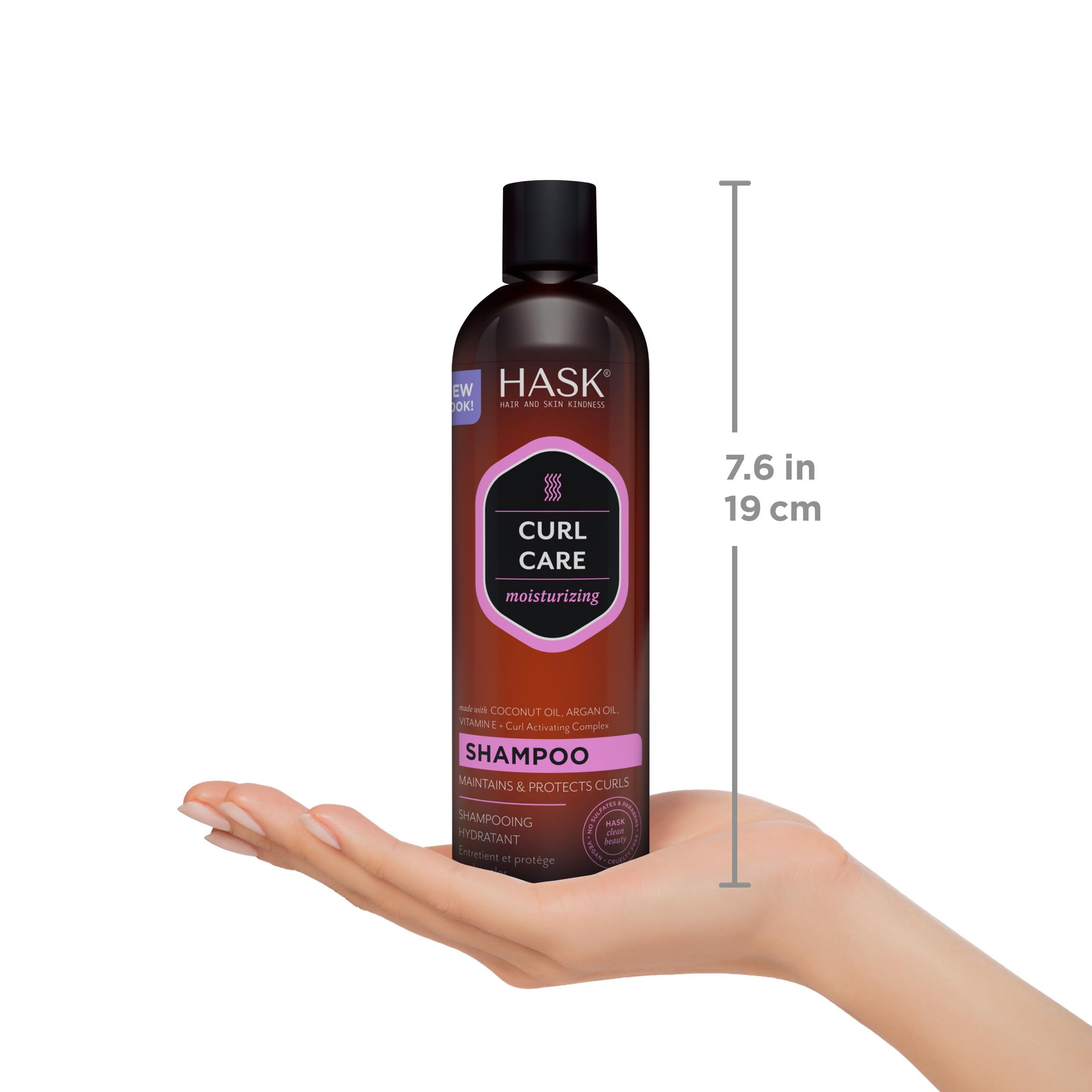 HASK champú 340 g, presentación ideal para uso diario.