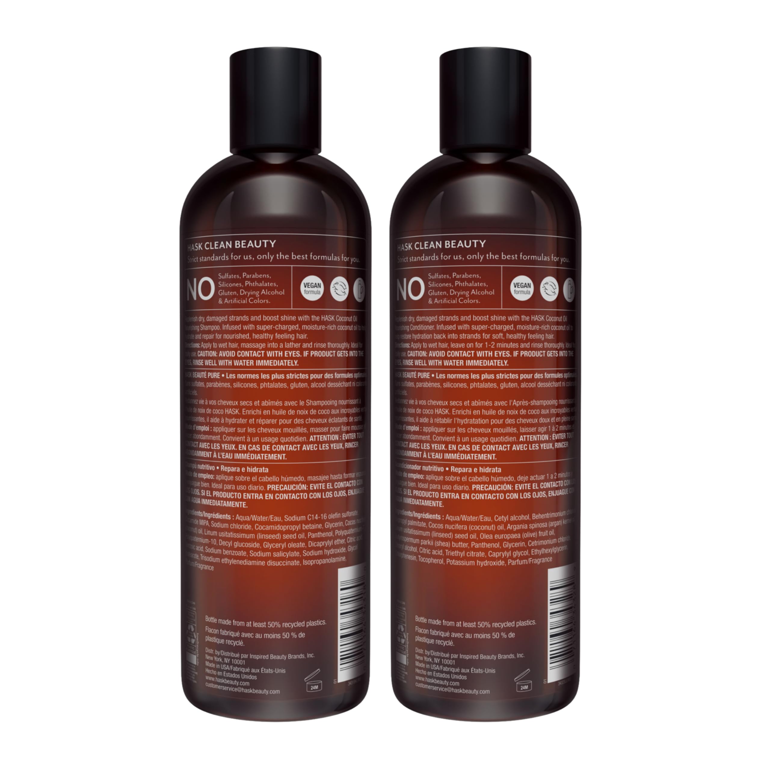 Espuma rica del champú HASK Coco Nutritivo para una limpieza suave