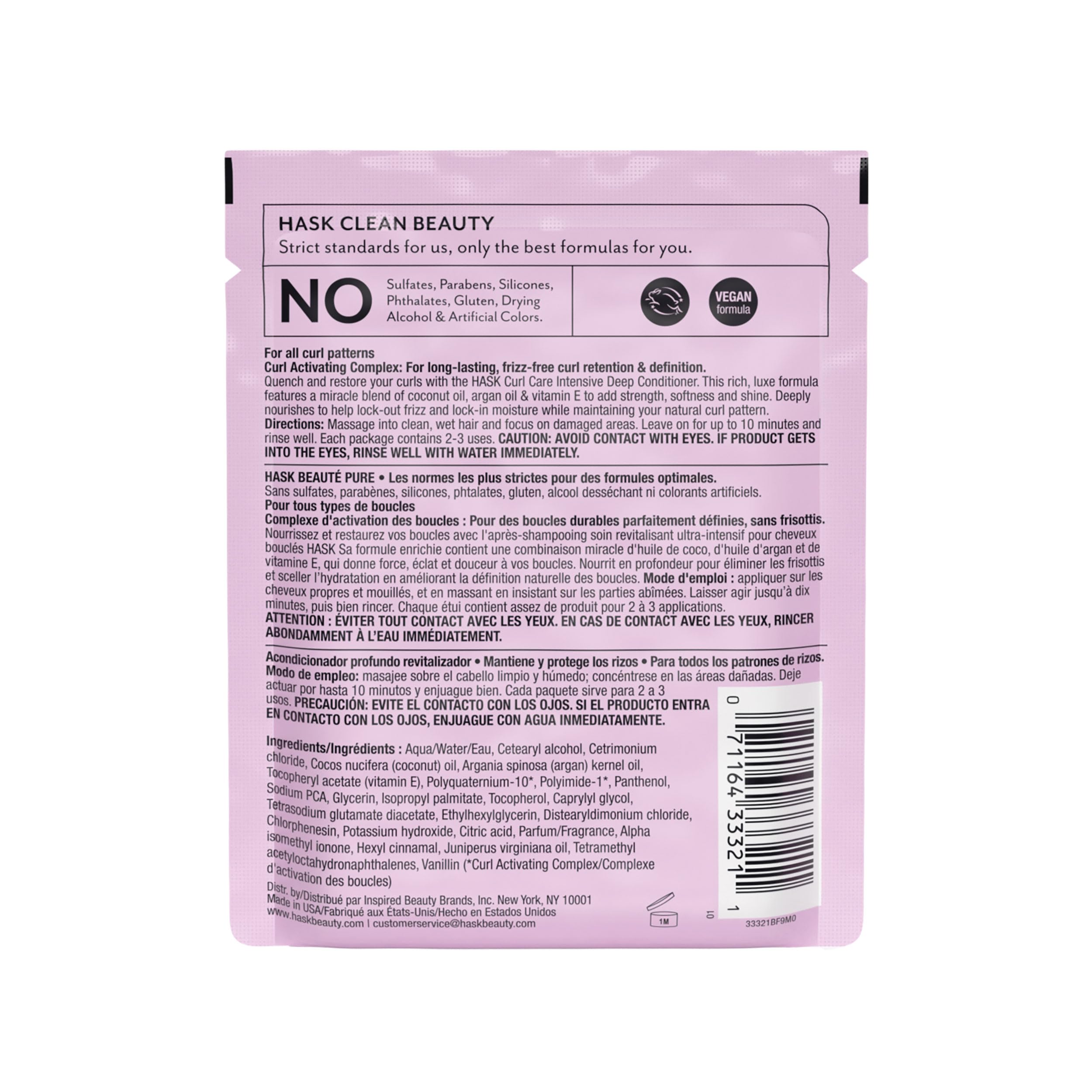 Textura lujosa de la crema acondicionadora HASK Curl Care