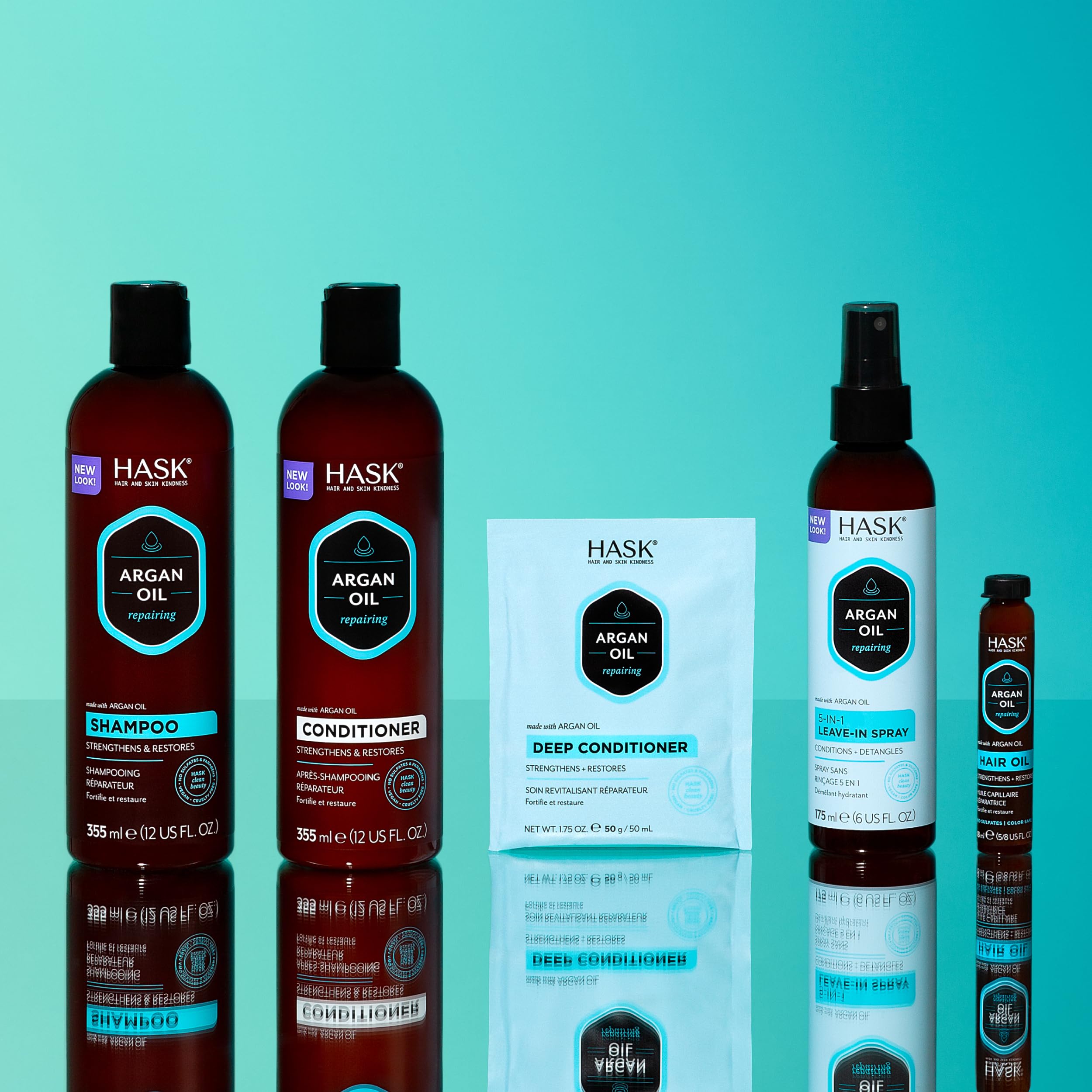HASK Efecto brillo: cabello sedoso tras el lavado.