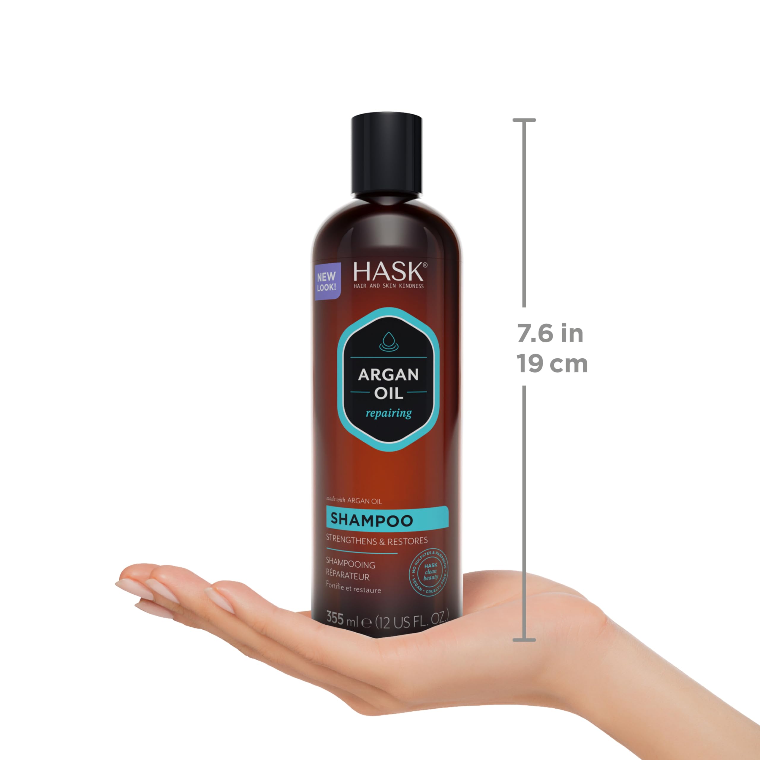 HASK Condicionador 12oz: envase cómodo para rutina capilar.