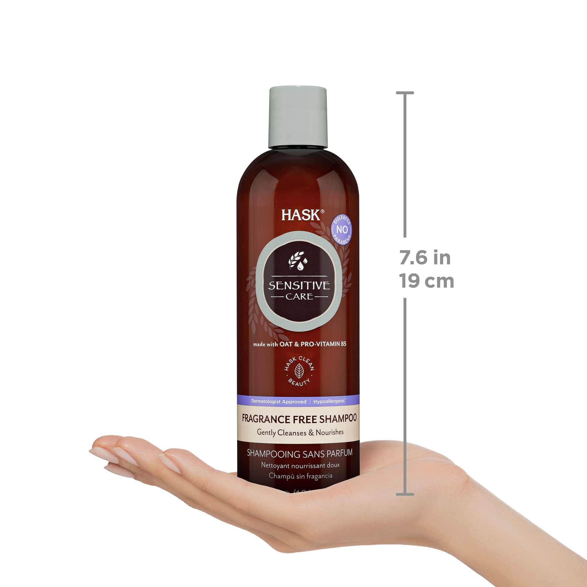 Etiqueta HASK sin fragancia, adecuada para personas sensibles.