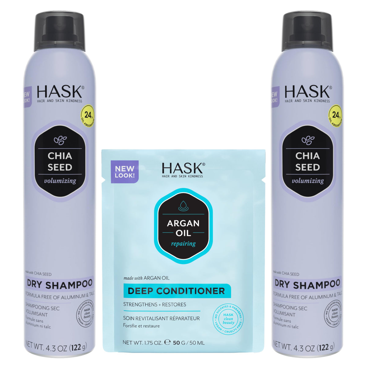 HASK champú seco de semilla de chía en lata para volumen rápido
