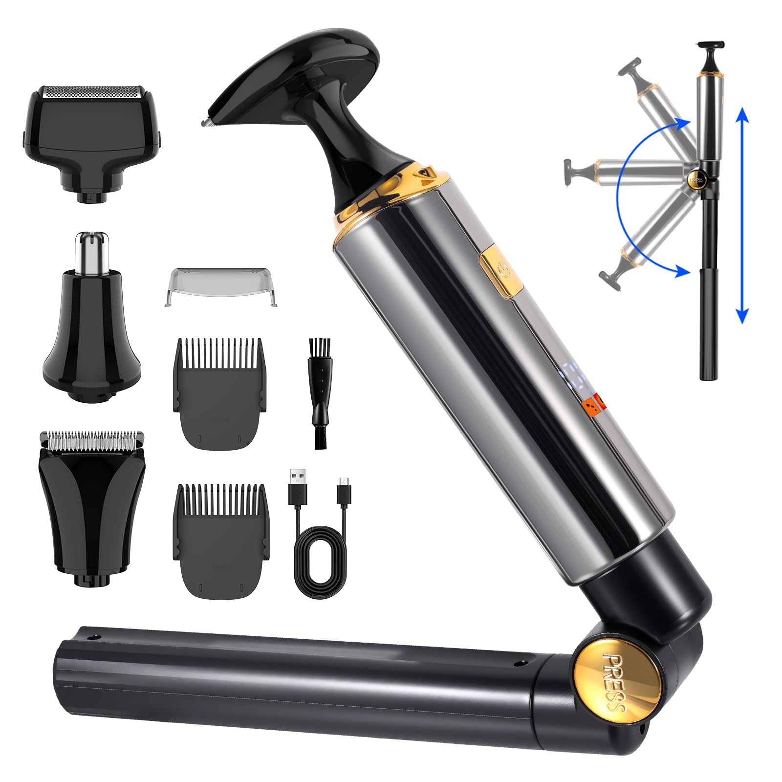 Hatteker 4 en 1 para espalda extendible facilita un afeitado cómodo.