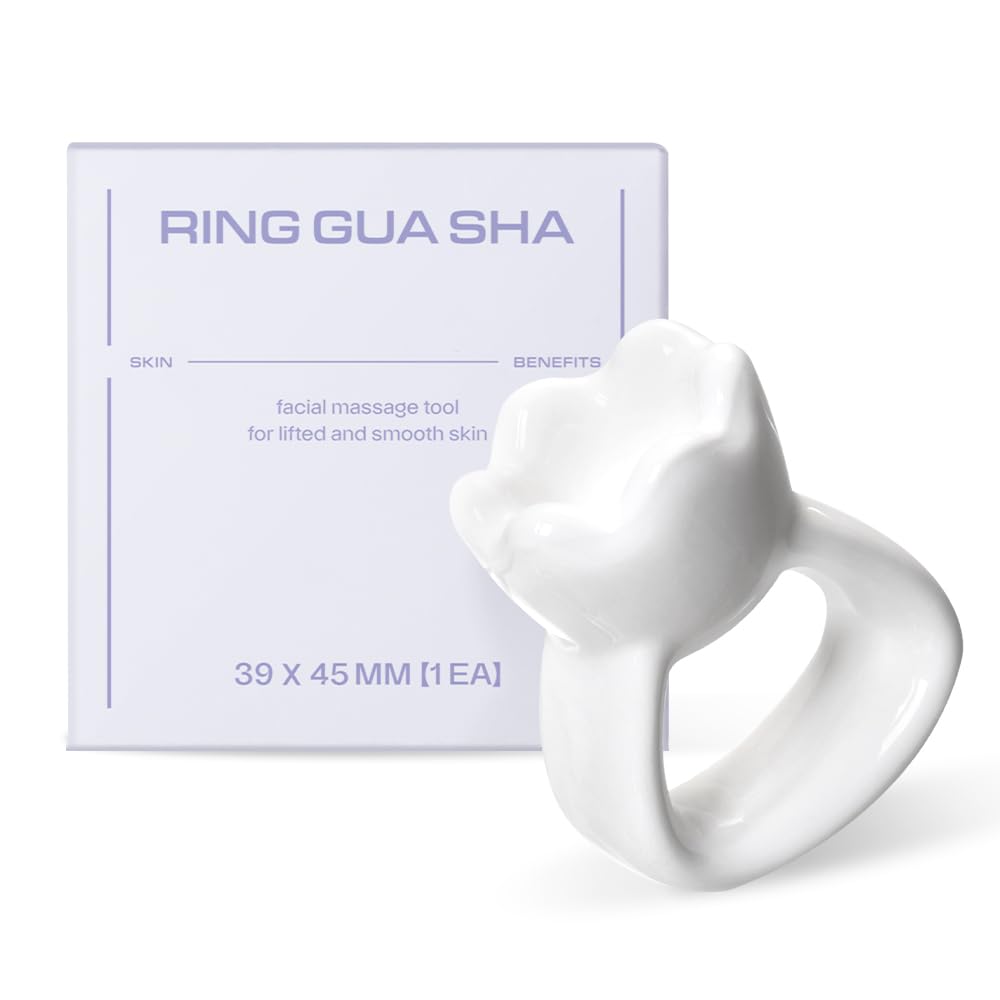 HAUA Ring Gua Sha en cerámica natural, deslizamiento suave para el cuidado diario.