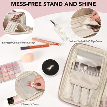 Bolso HauteHues con compartimentos organizados para cosméticos y herramientas