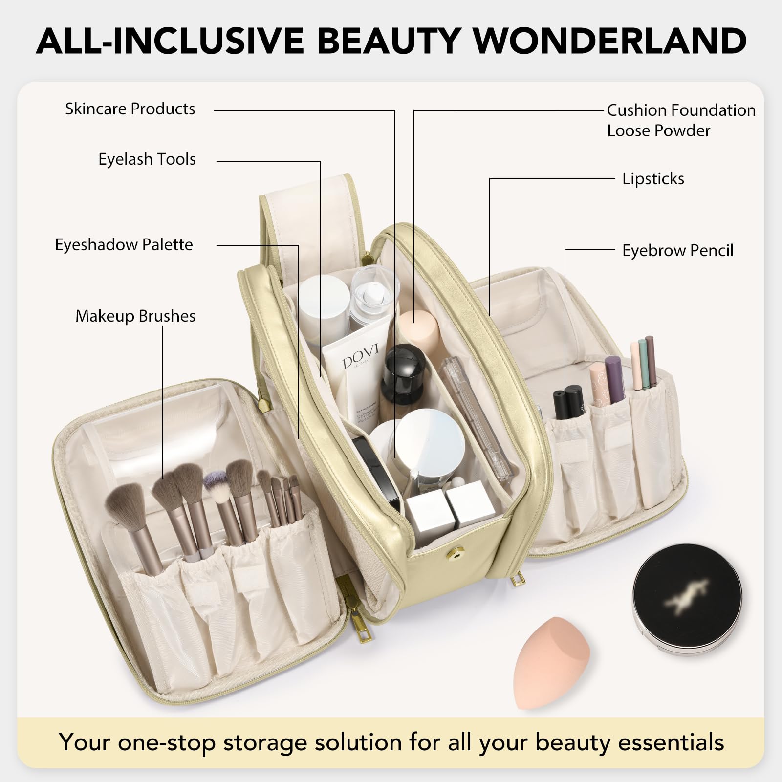 Superficie de PU impermeable HauteHues protege productos durante viajes.