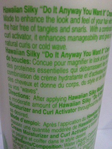 Hawaiian Silky crema activadora hidrata el cabello sin sensación grasa.