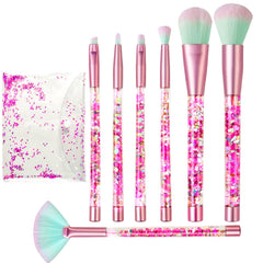 Hawetimher kit maquillaje rosa glitter con mango líquido, listo para un aspecto deslumbrante.