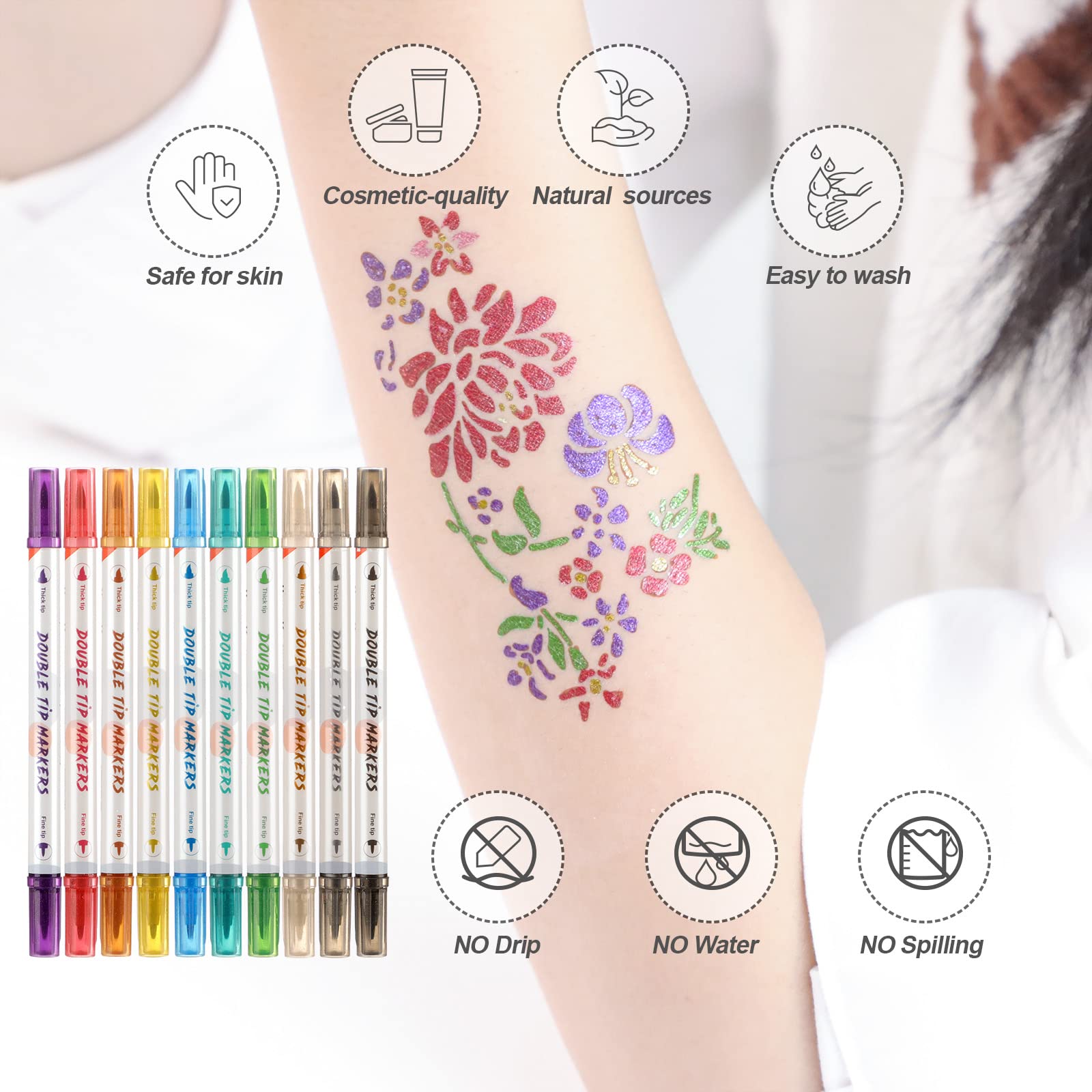 Diseños para disfraces y fiestas con tatuajes temporales hawink
