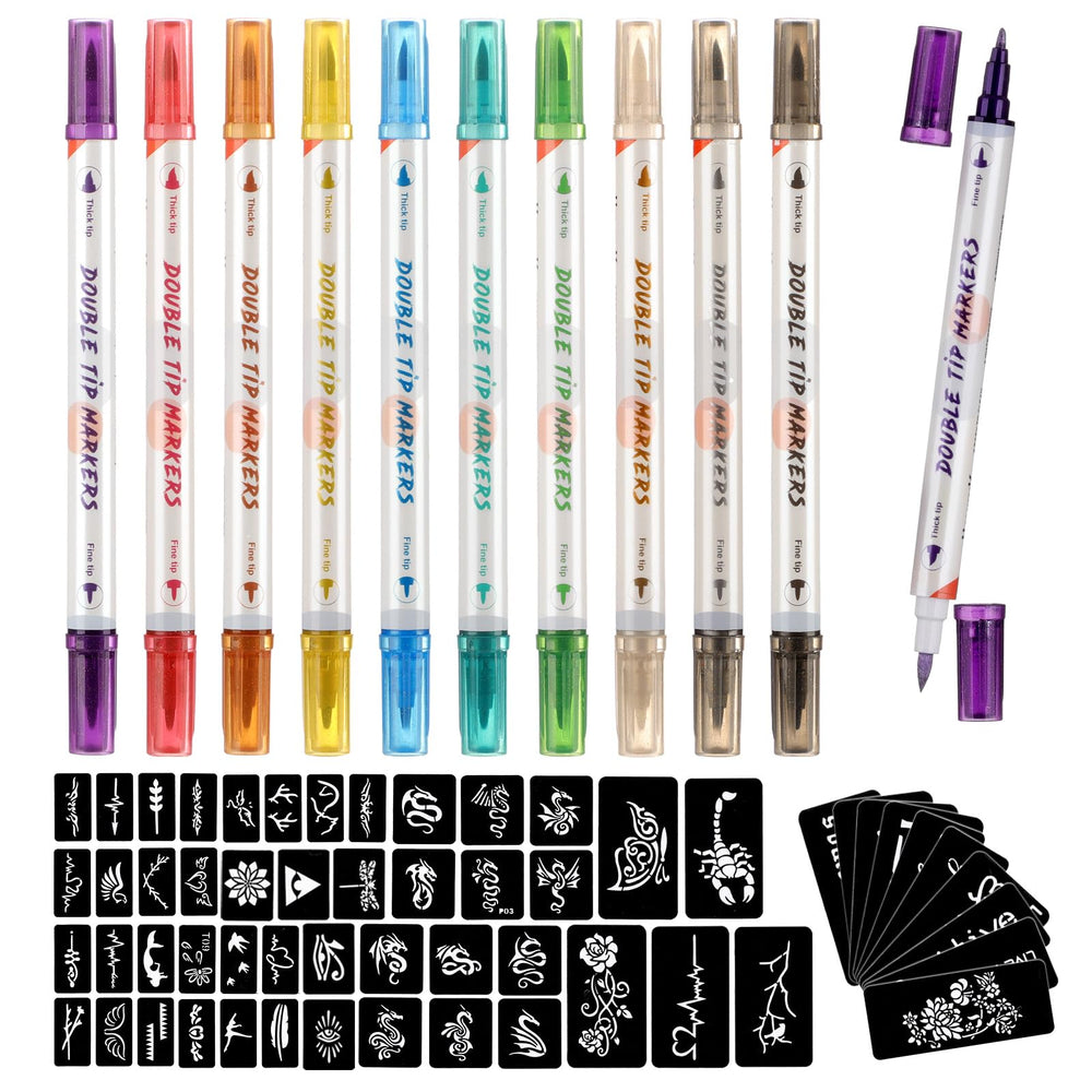 HAWINK marcadores para piel temporales: set de 10 colores para arte corporal lavable