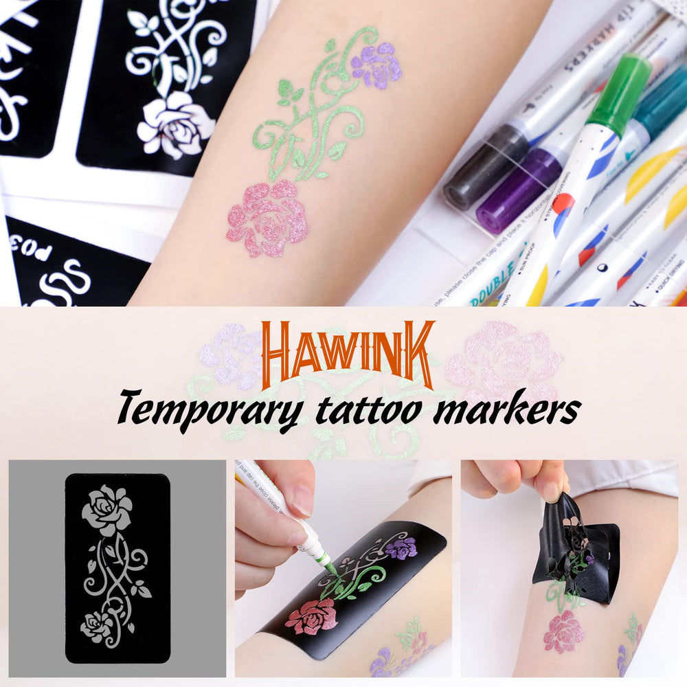 Tinta cosmética temporal hawink no tóxica para cuerpo