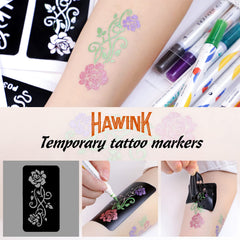 Tinta cosmética temporal hawink no tóxica para cuerpo
