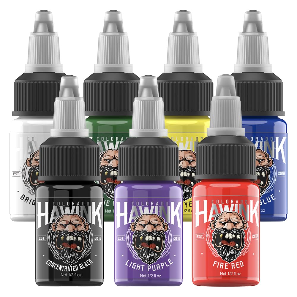 HAWINK TI203-15-7: muestra de colores para tonalidades dinámicas en tatuajes.