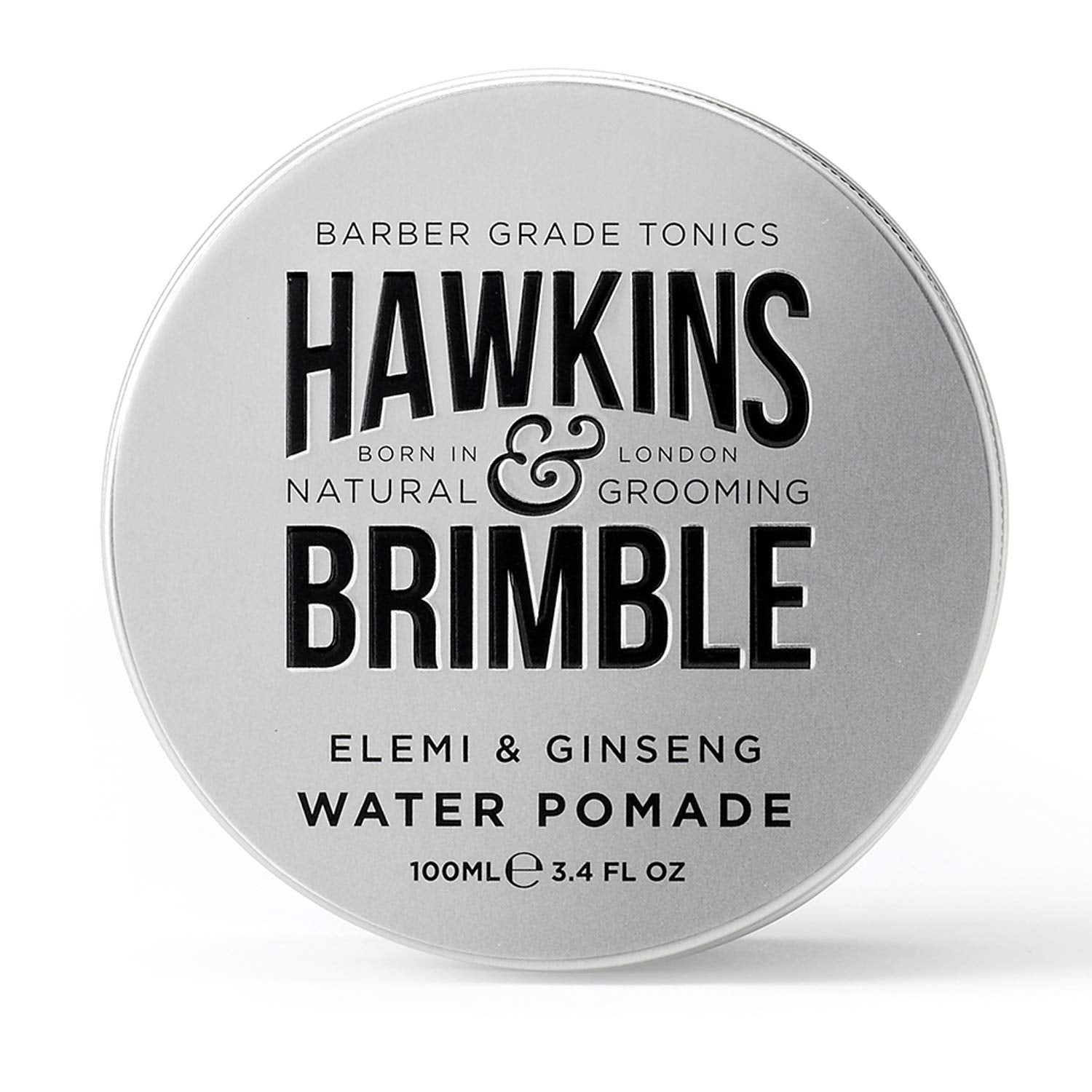 Pomada Hawkins & Brimble 100 ml, estilo diario con acabado natural.