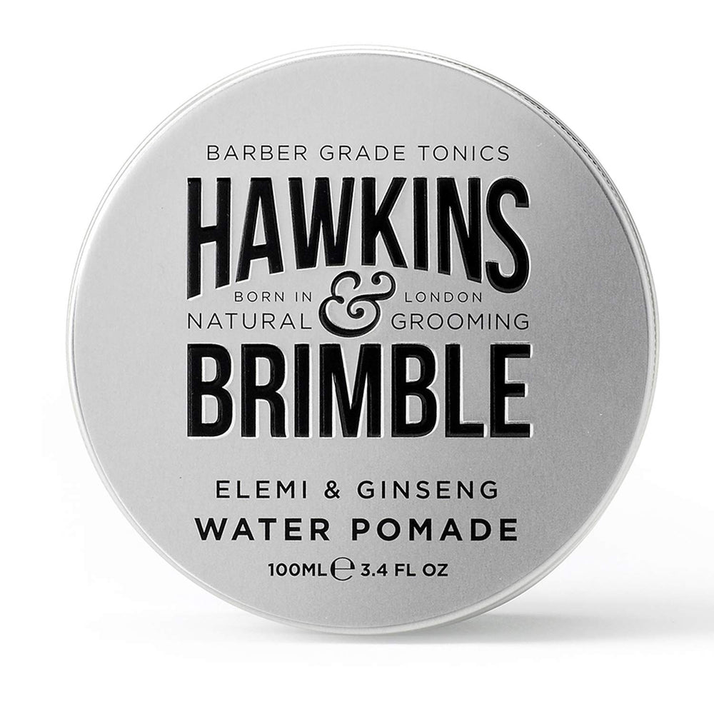 Pomada Hawkins & Brimble 100 ml, estilo diario con acabado natural.